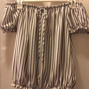 Off the shoulder striped top